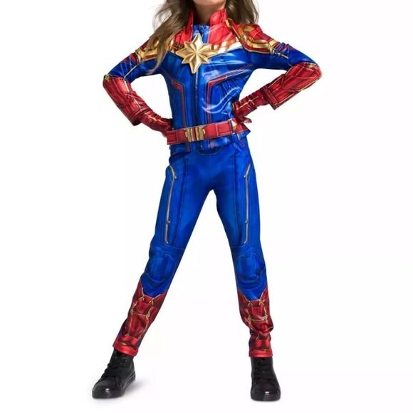 Disney Captain Marvel Costume Tweens NWT Girls Superhero Fancy Deluxe Halloween - Picture 2 of 16